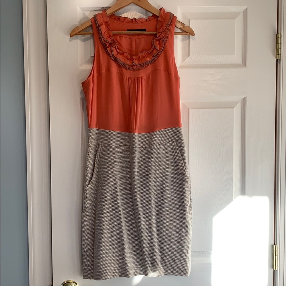 Peach and tan dress